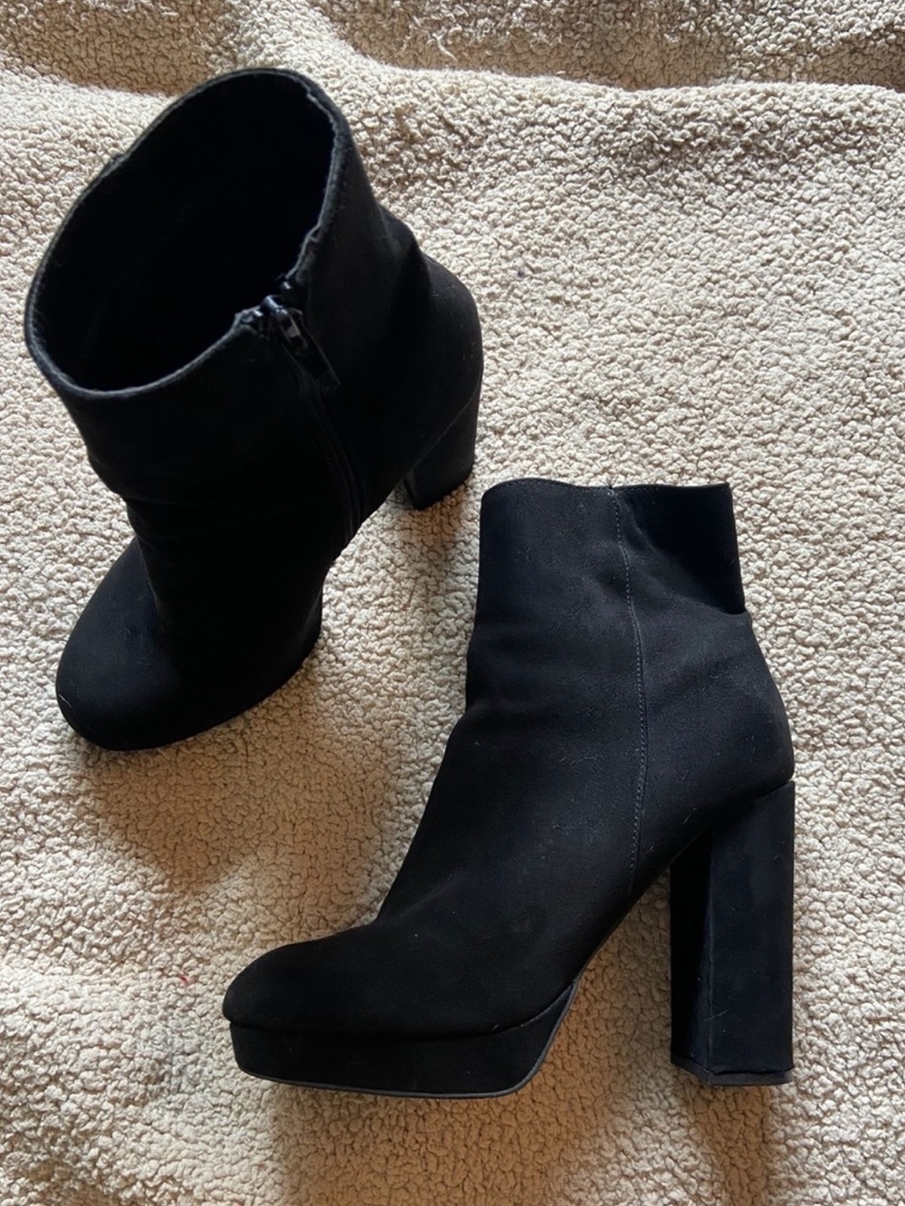 Forever 21, suede chunky heel boots
